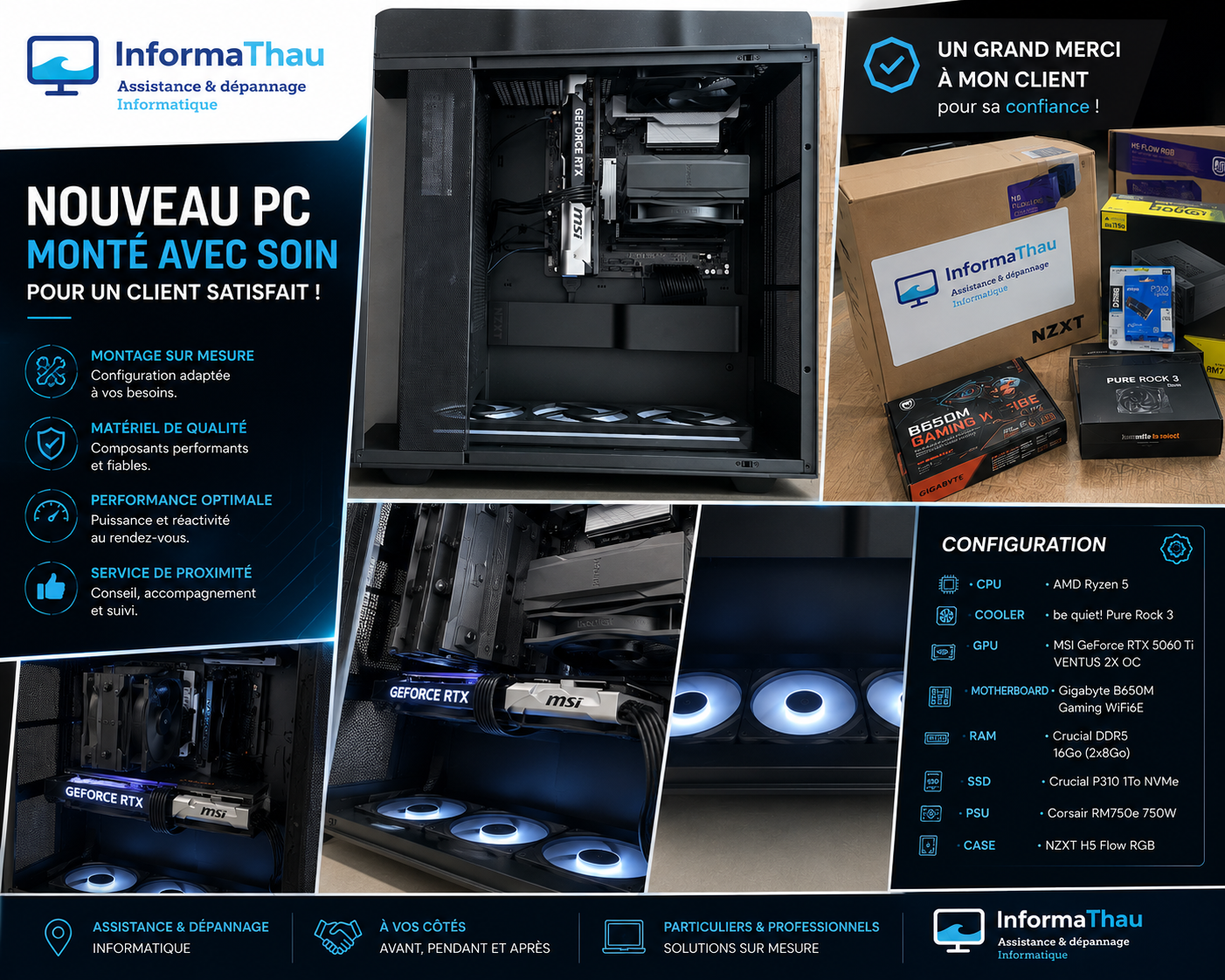 Nouveau PC Gamer sur mesure livré et installé à domicile