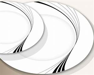 Assiette plate porcelaine motif noir service prestige 