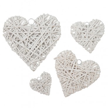 Coeur en osier blanc dif taille