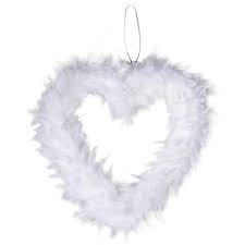Coeur en plume blanche