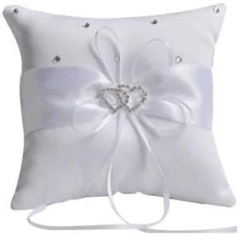 Coussin alliance blanc mariage