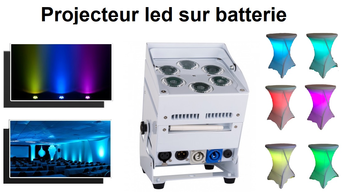 Location projecteur led batterie