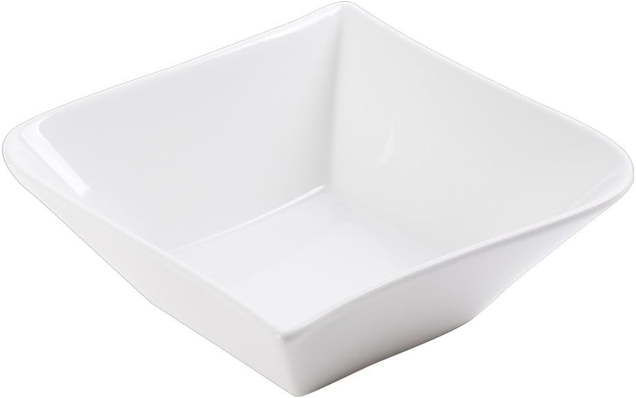 Coupelle creuse porcelaine blanche carre et vague 20cl