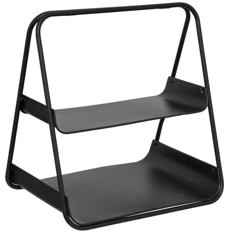 8 presentoir metal noir 2 tablettes