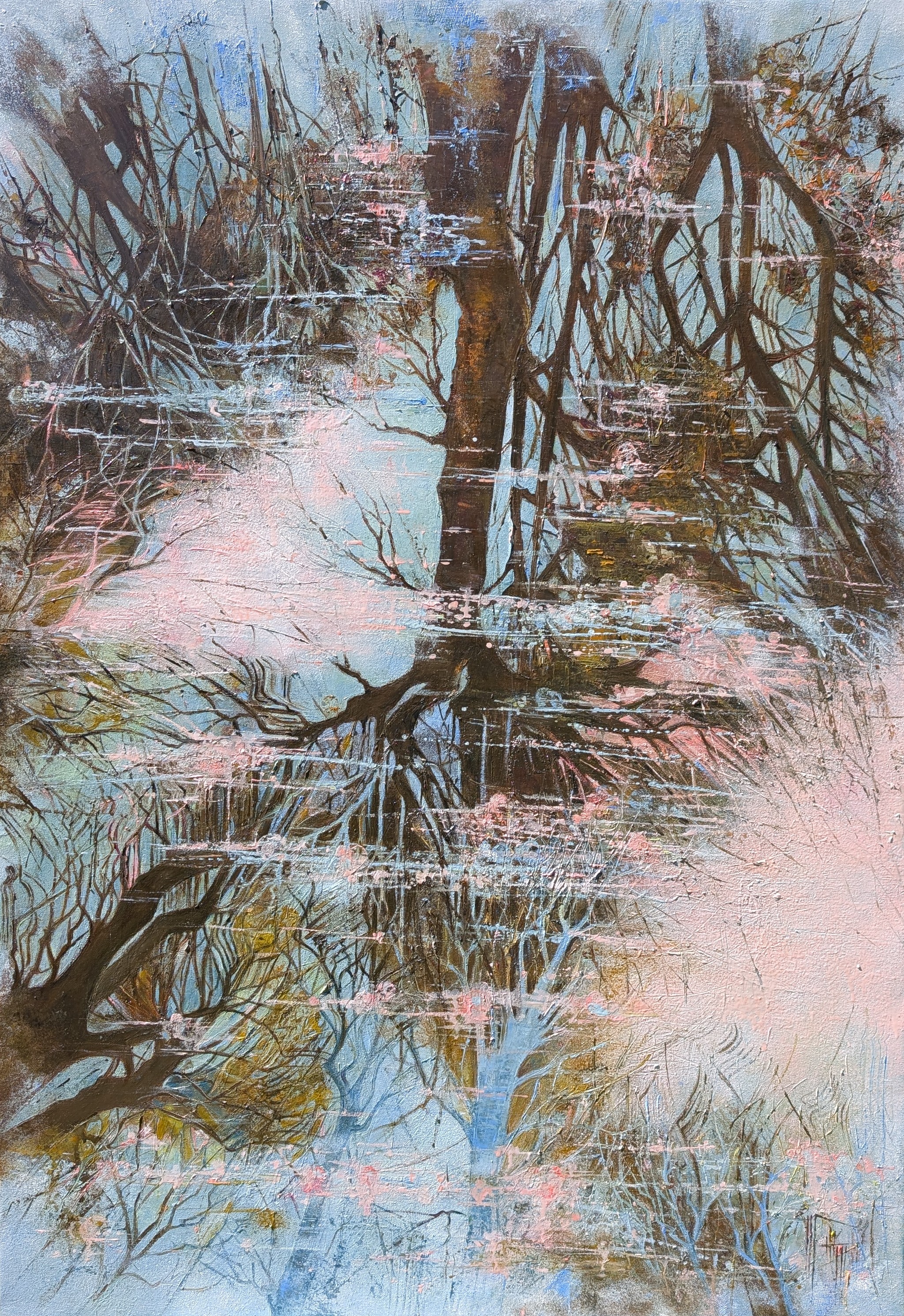 Nadine pillon vertige aquatique huile sur toile 116 x 81