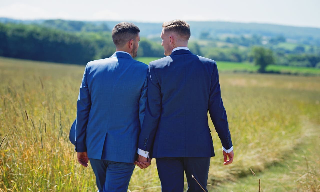 Wedding planner couple hommes bleu