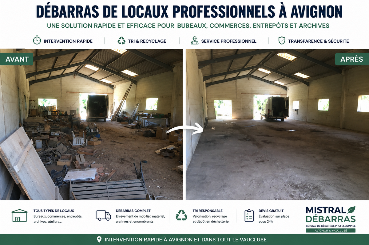 Débarras de locaux professionnels : une solution rapide et efficace à Avignon