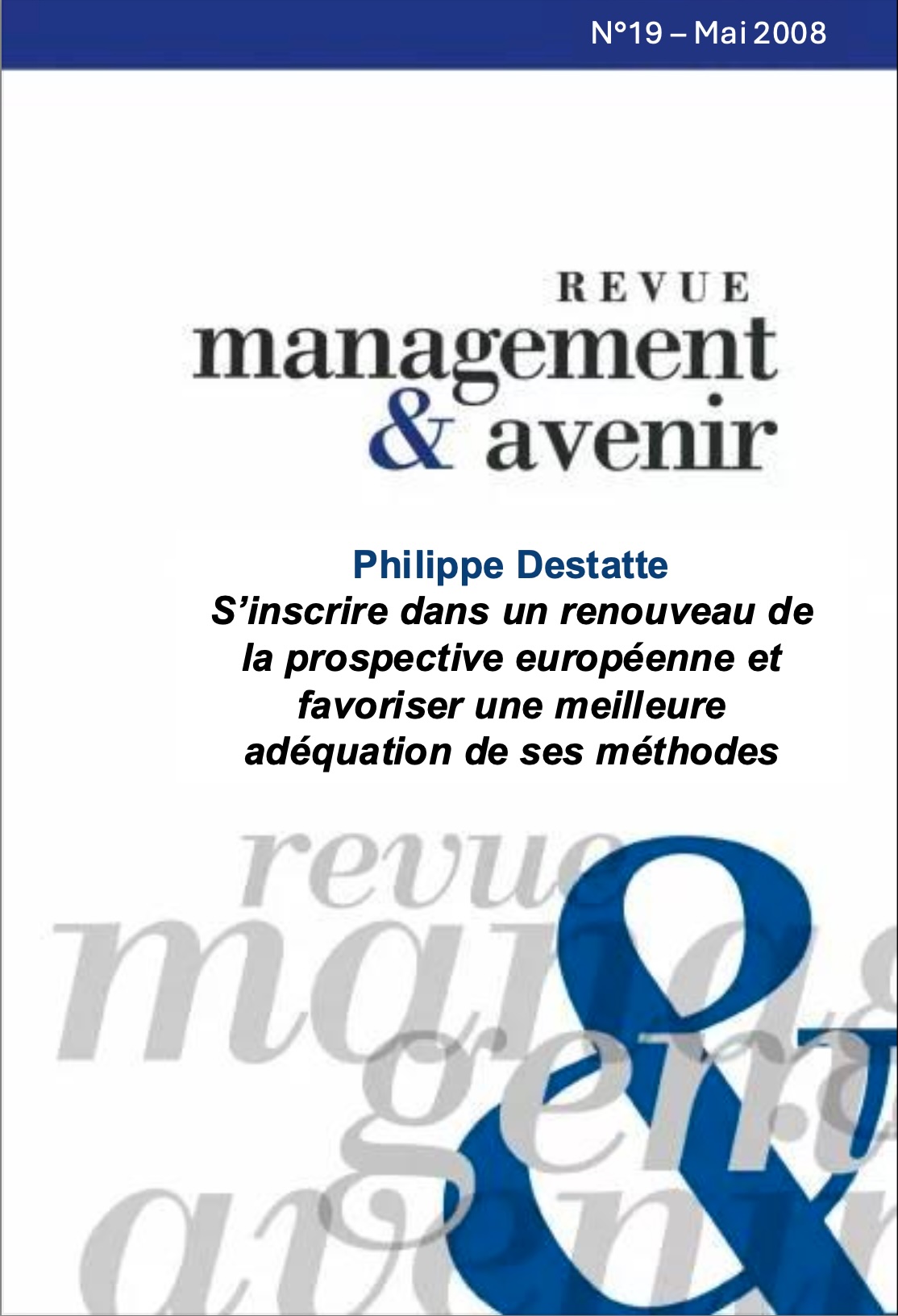 PhD Management-avenir 2008