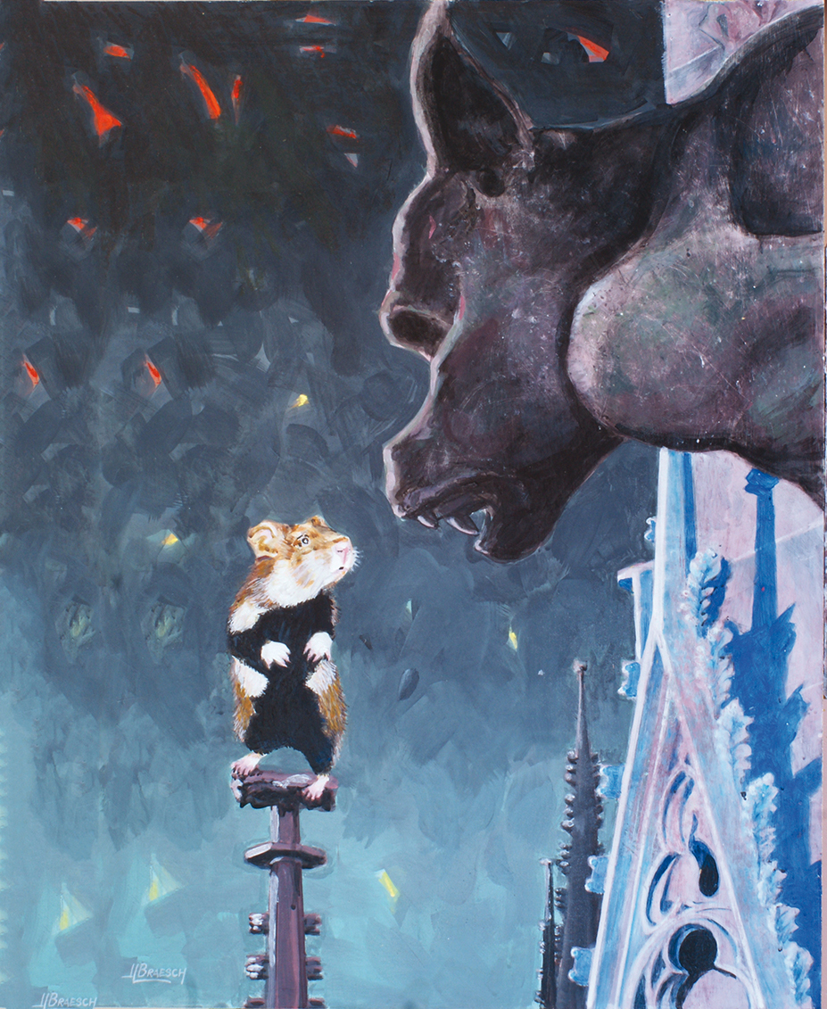 ADIEU HAMSTER
Acrylique  sur panneau 70 x 50 cm
Collection privée Paris
