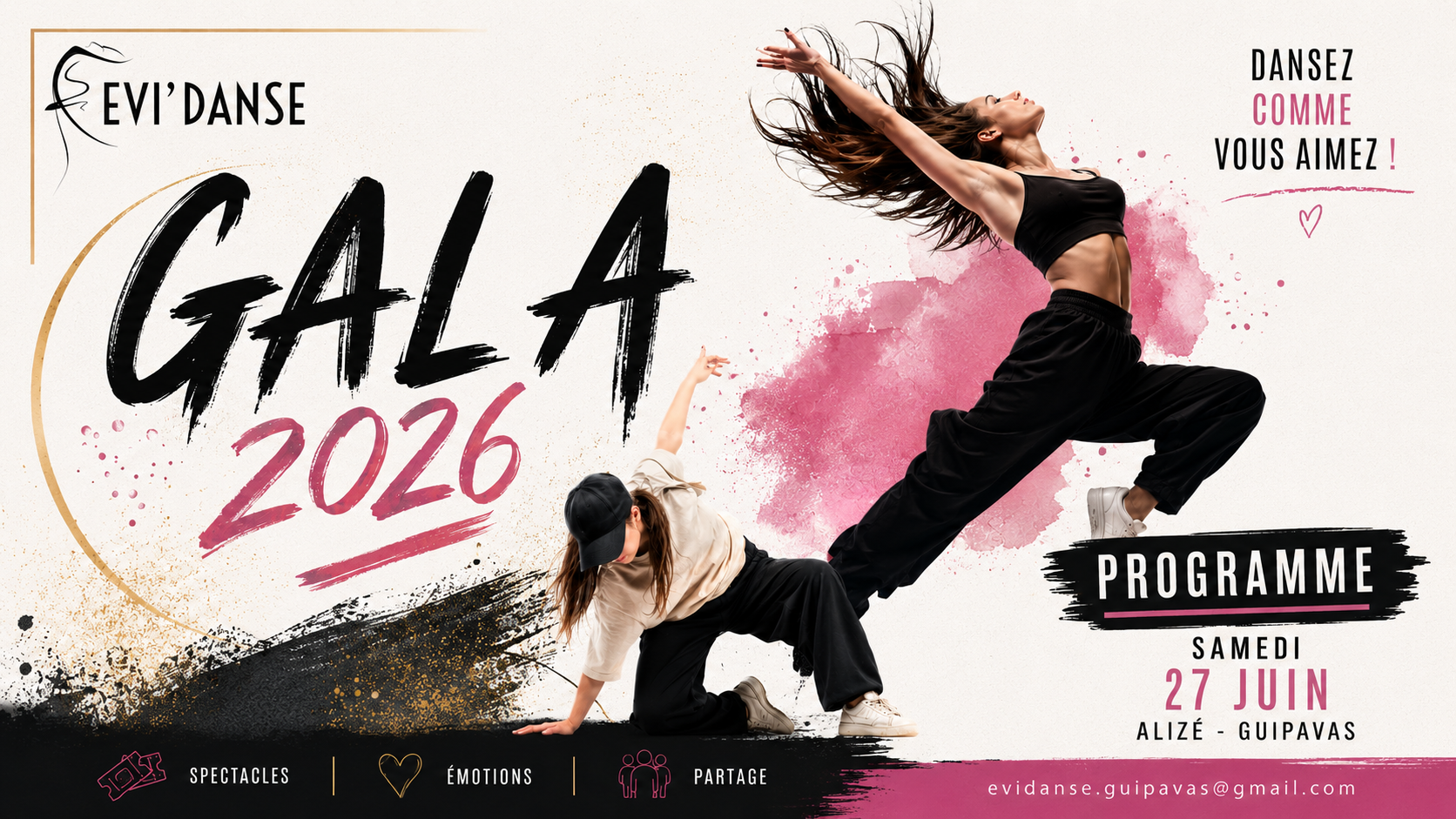 🎭✨ Le Gala Evi'Danse 2026 approche ! ✨🎭