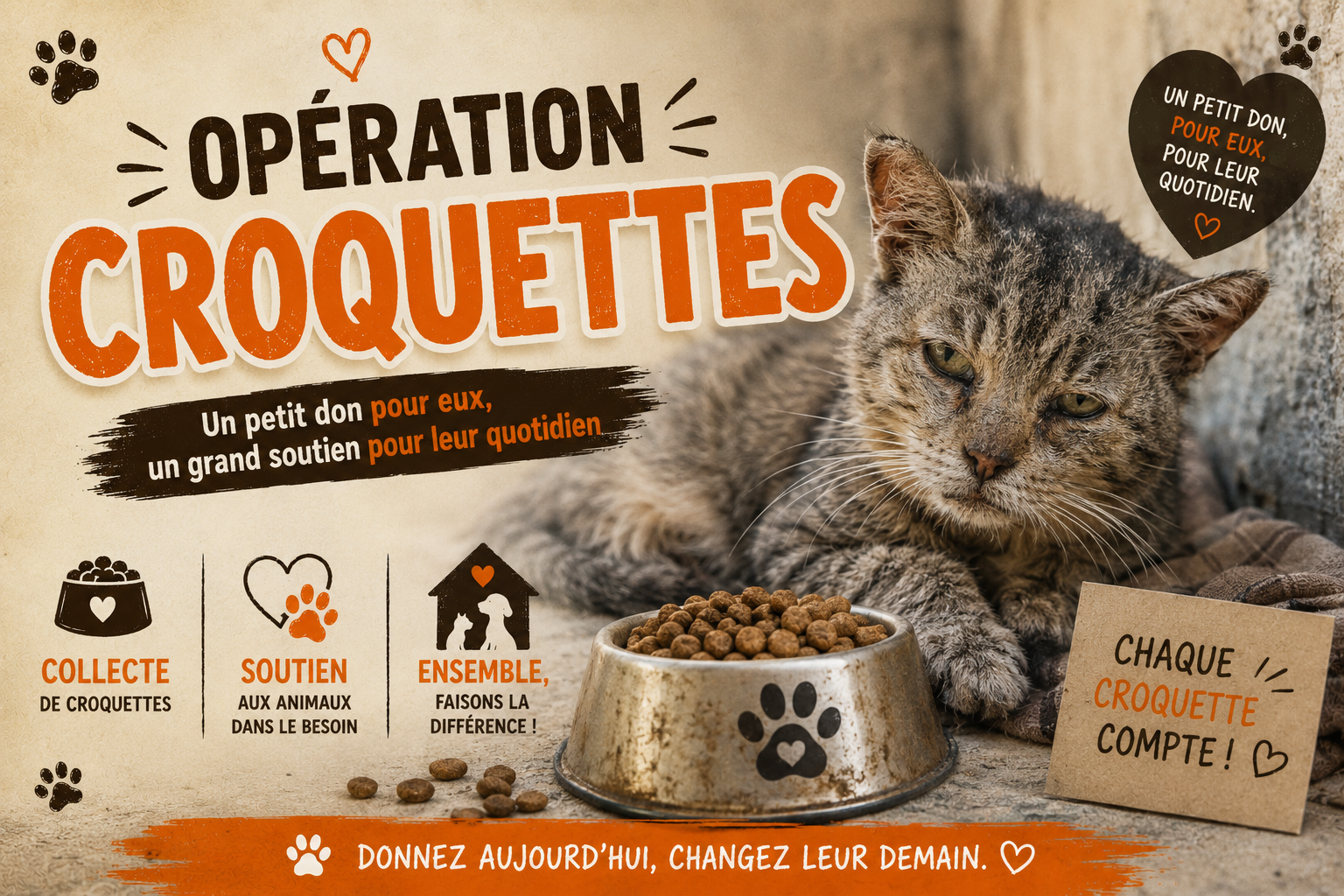 🐾 Opération Croquettes – Samedi 20 juin 2026 à Carrefour Château-Thierry 🐾