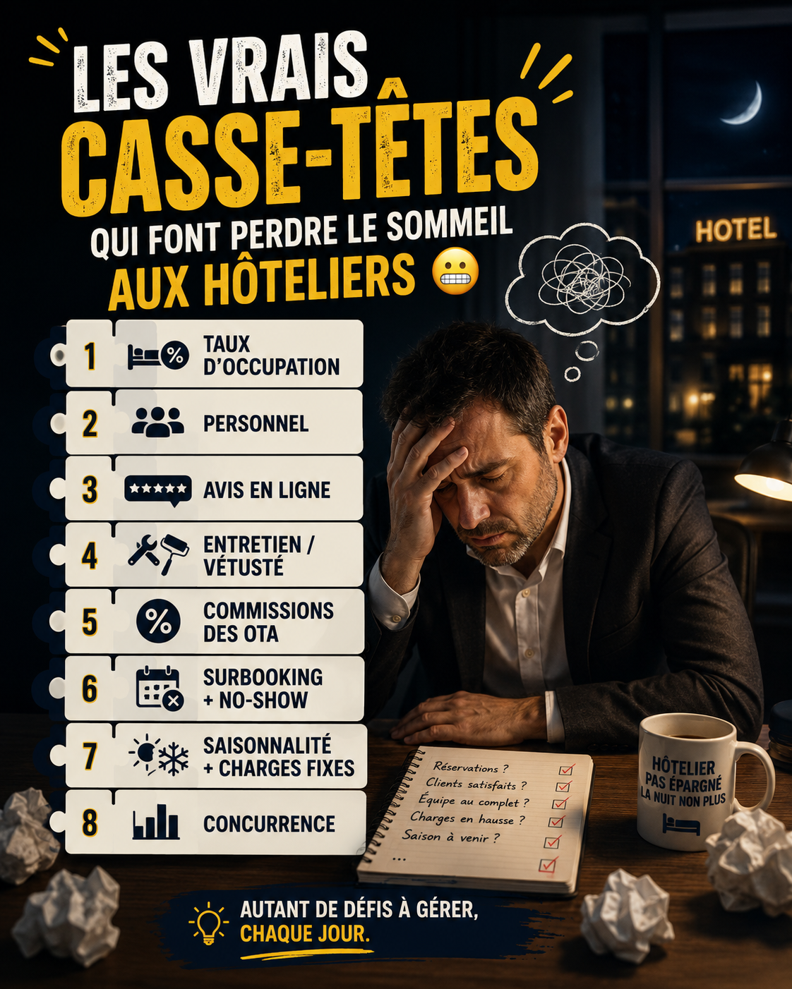 les vrais casse-têtes qui font perdre le sommeil aux hôteliers 😬