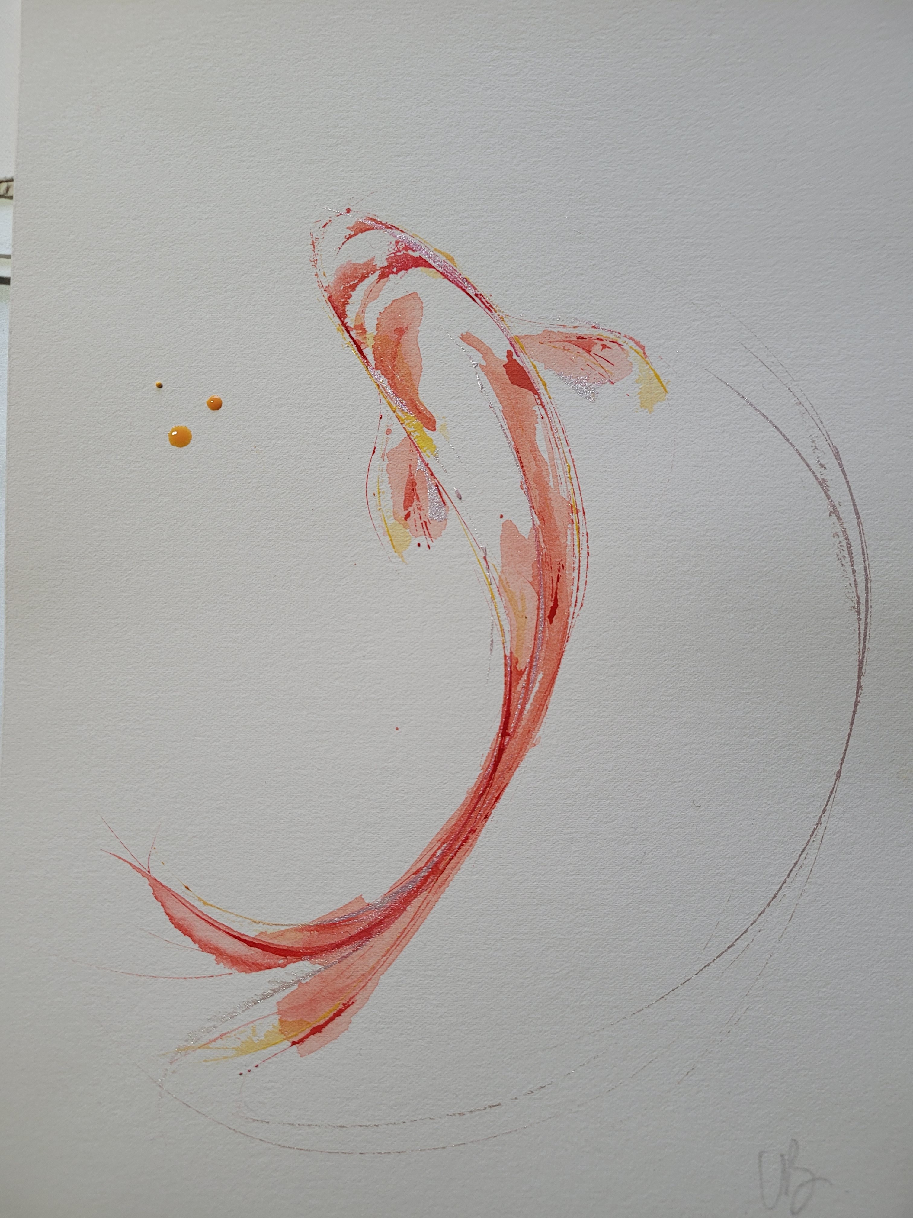 Koi aquarelle japonaises au pinceau vibrisses laurence bernard 7 