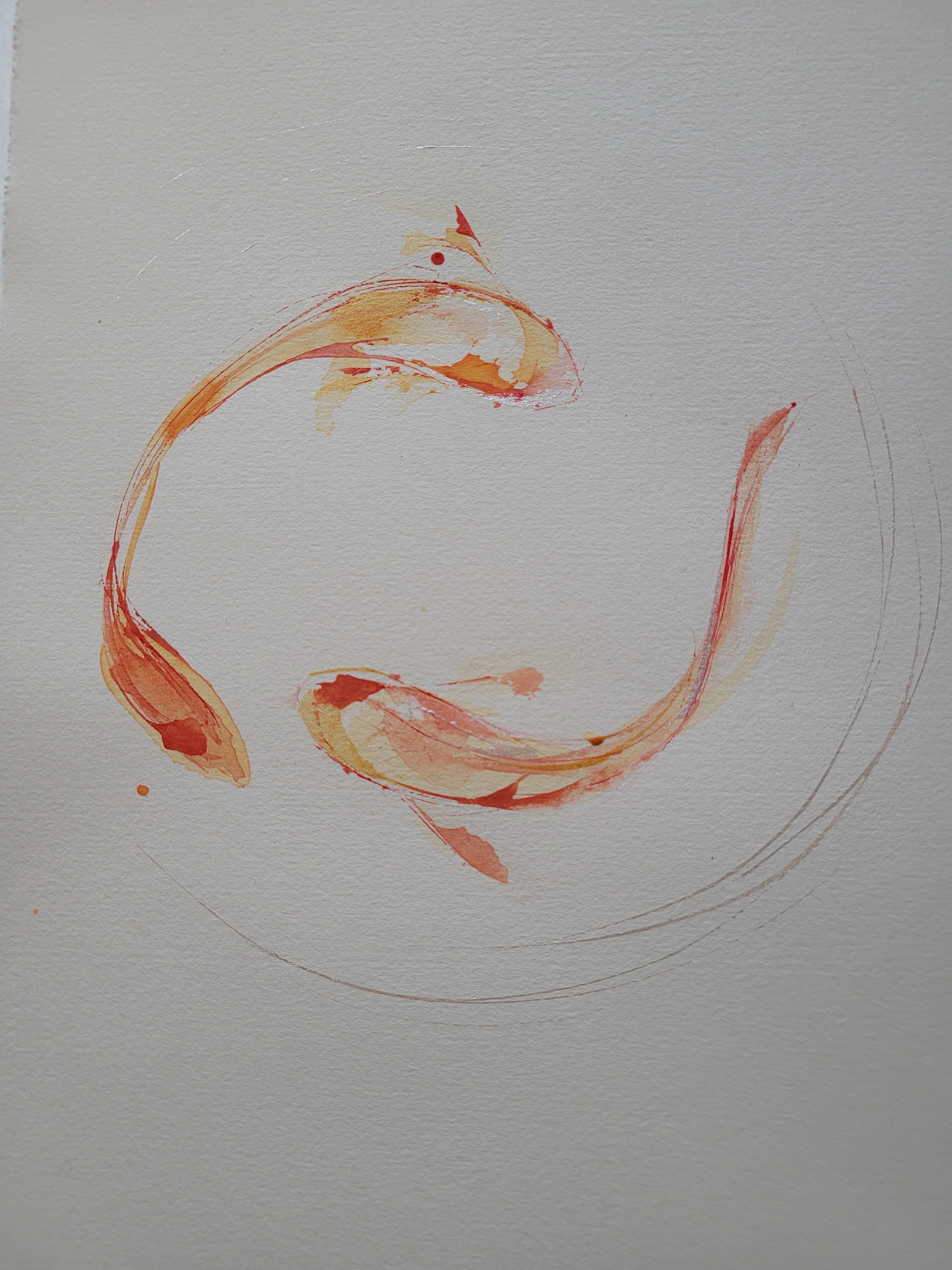 Koi aquarelle japonaises au pinceau vibrisses laurence bernard 2 