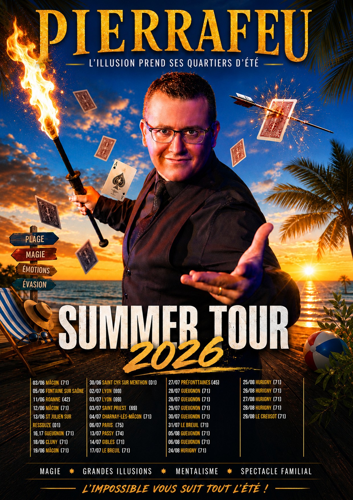 Magicien pierrrafeu magie camping ete illusionniste macon lyon dijon ain bourgogne paris