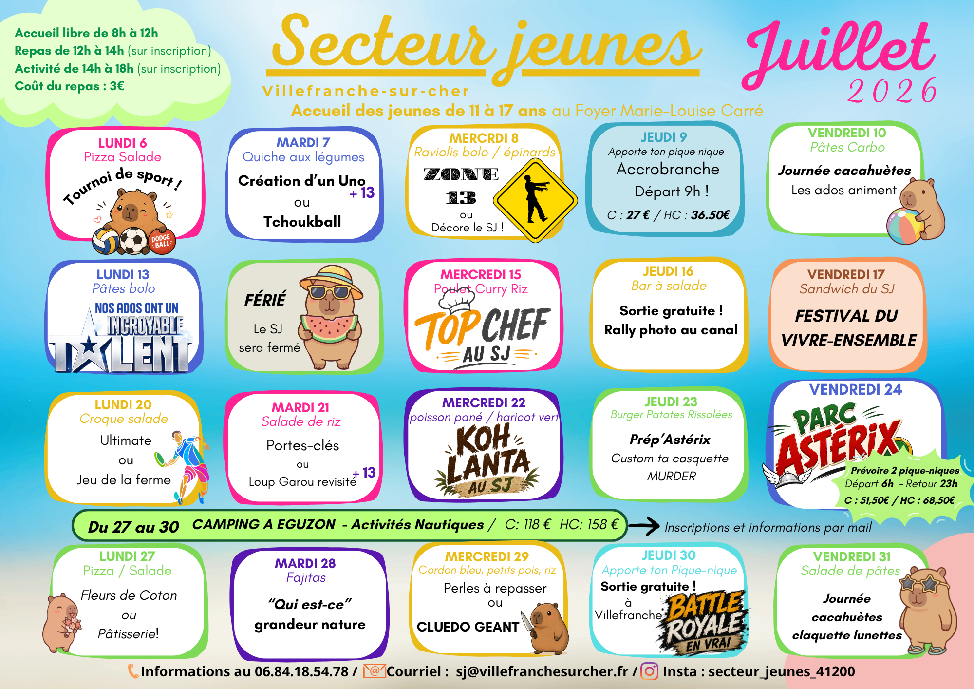 Planning juillet 2026