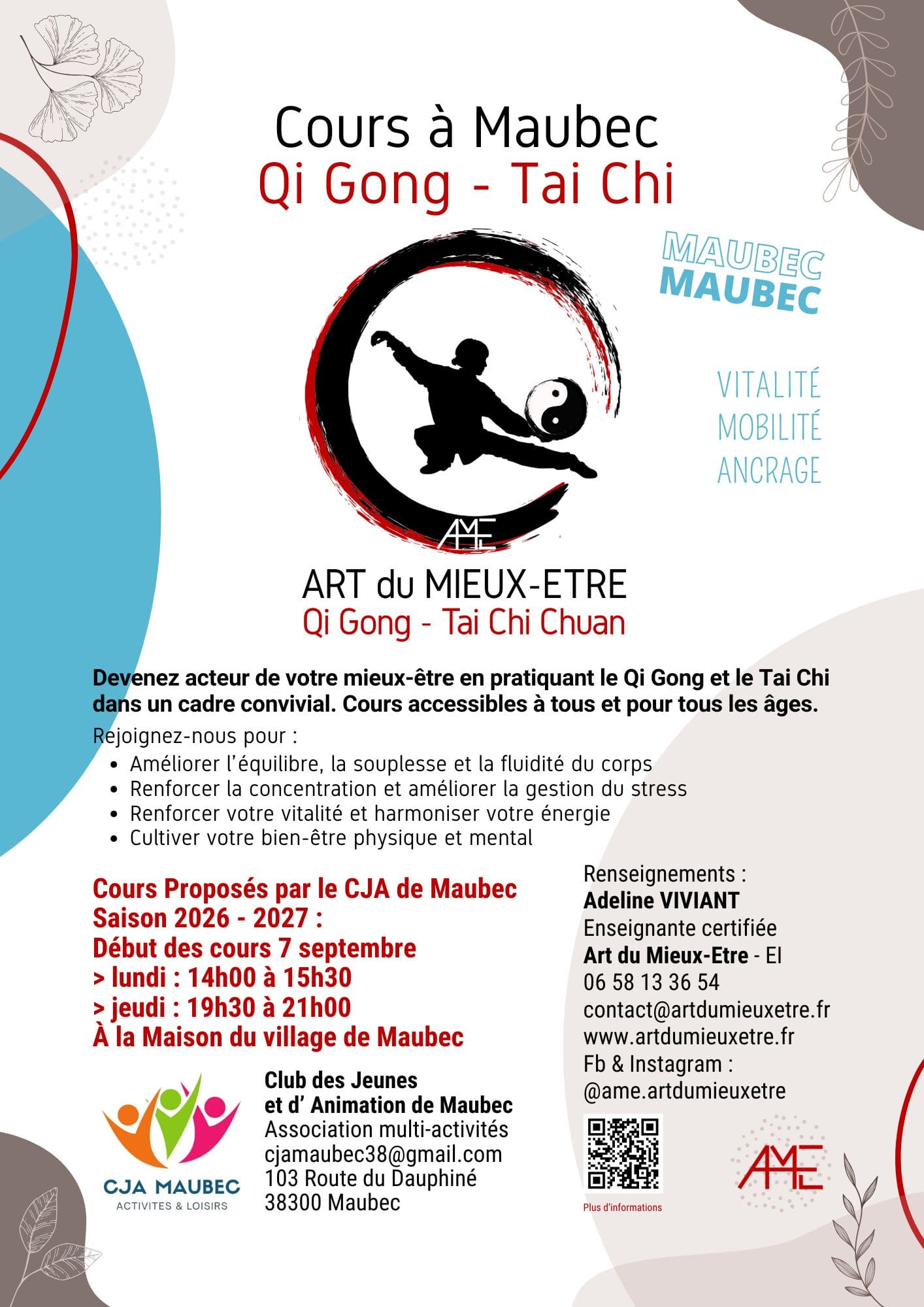 Cours qi gong tai chi maubec artdumieuxetre affiche 2026 2027 jpg
