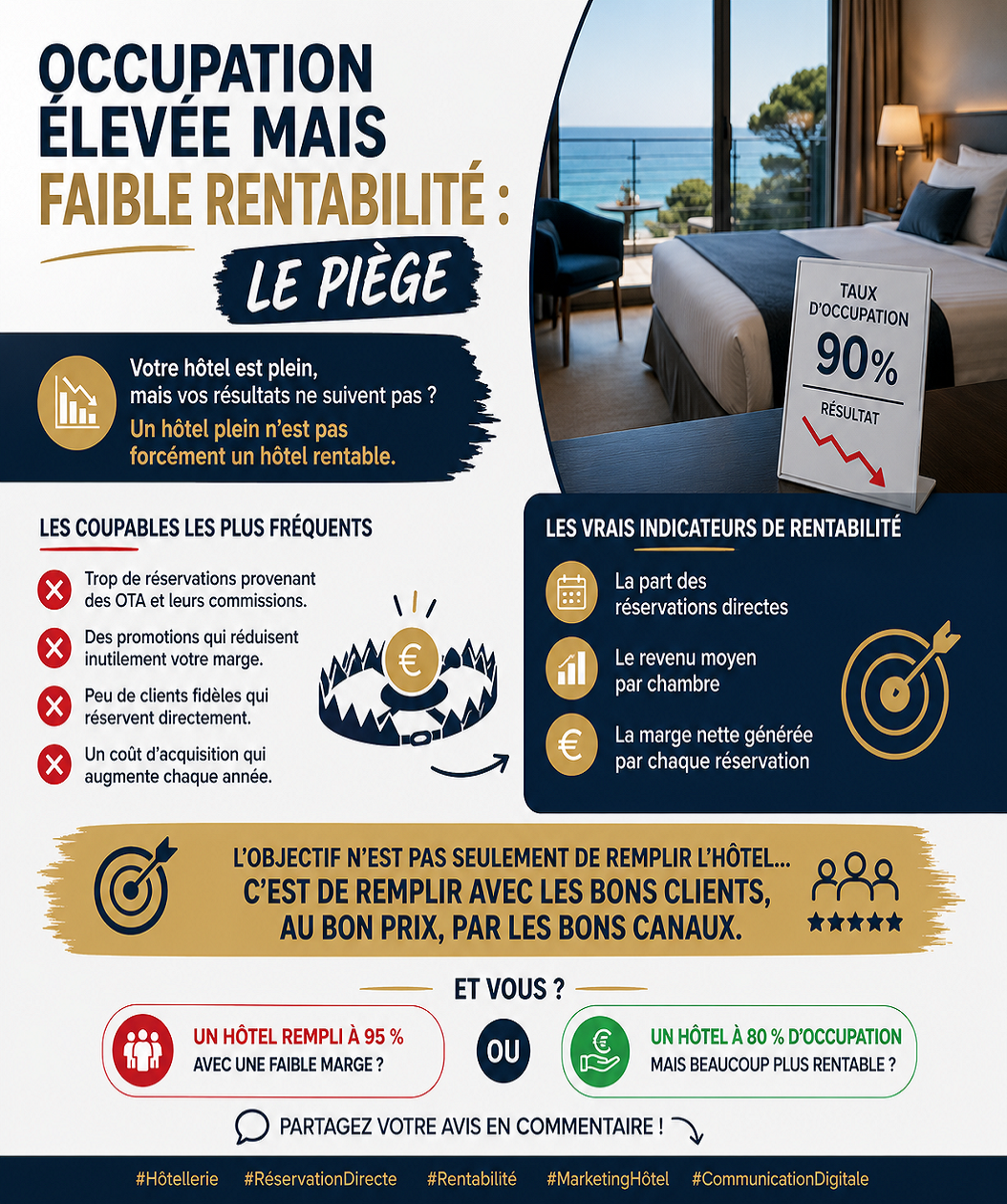 Occupation élevée… mais faible rentabilité : le piège.