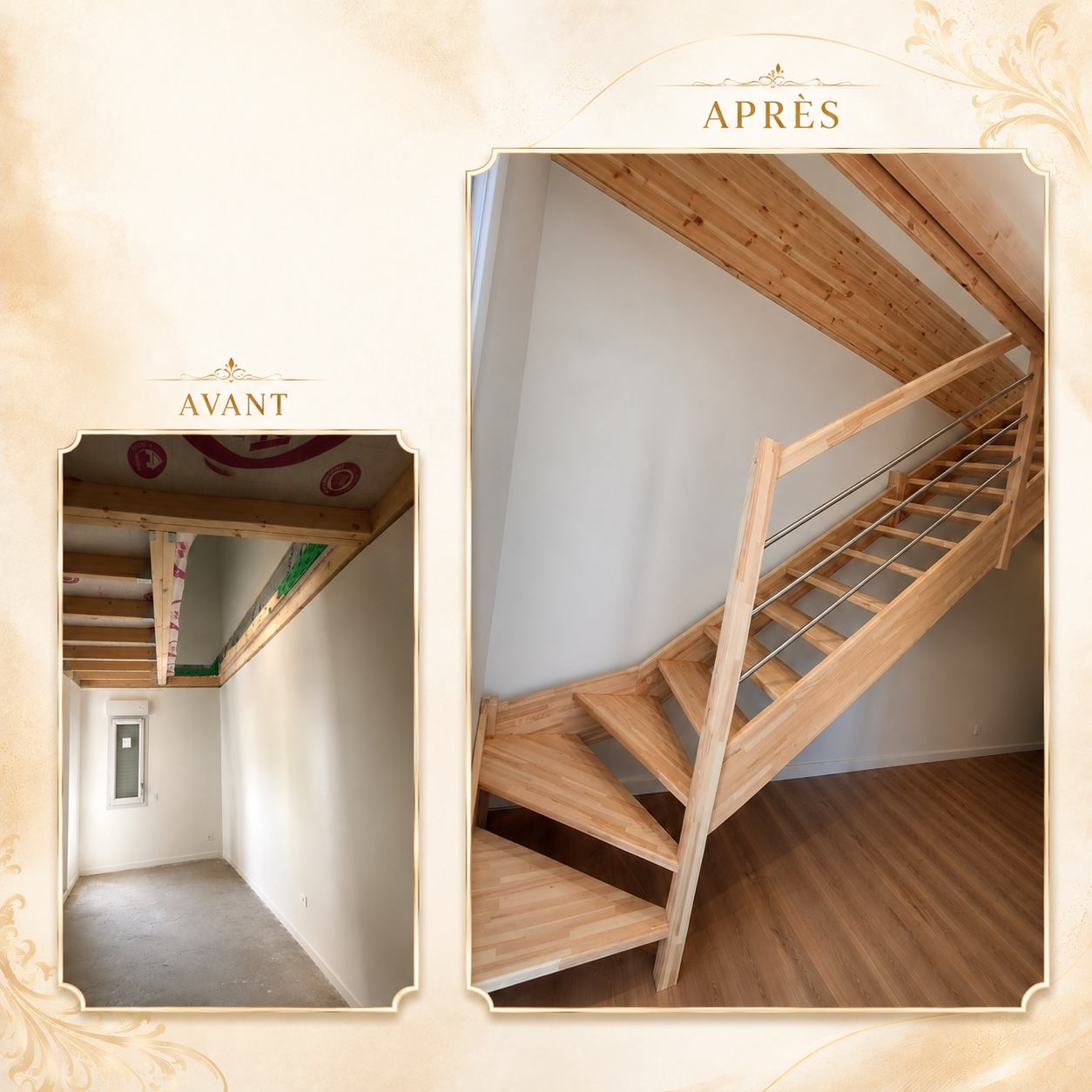 Escalier avant apres