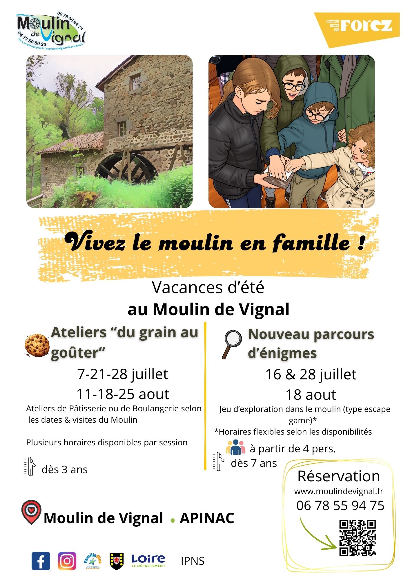 ateliers, été, moulin, pâtisserie, boulangerie, enfant, famille