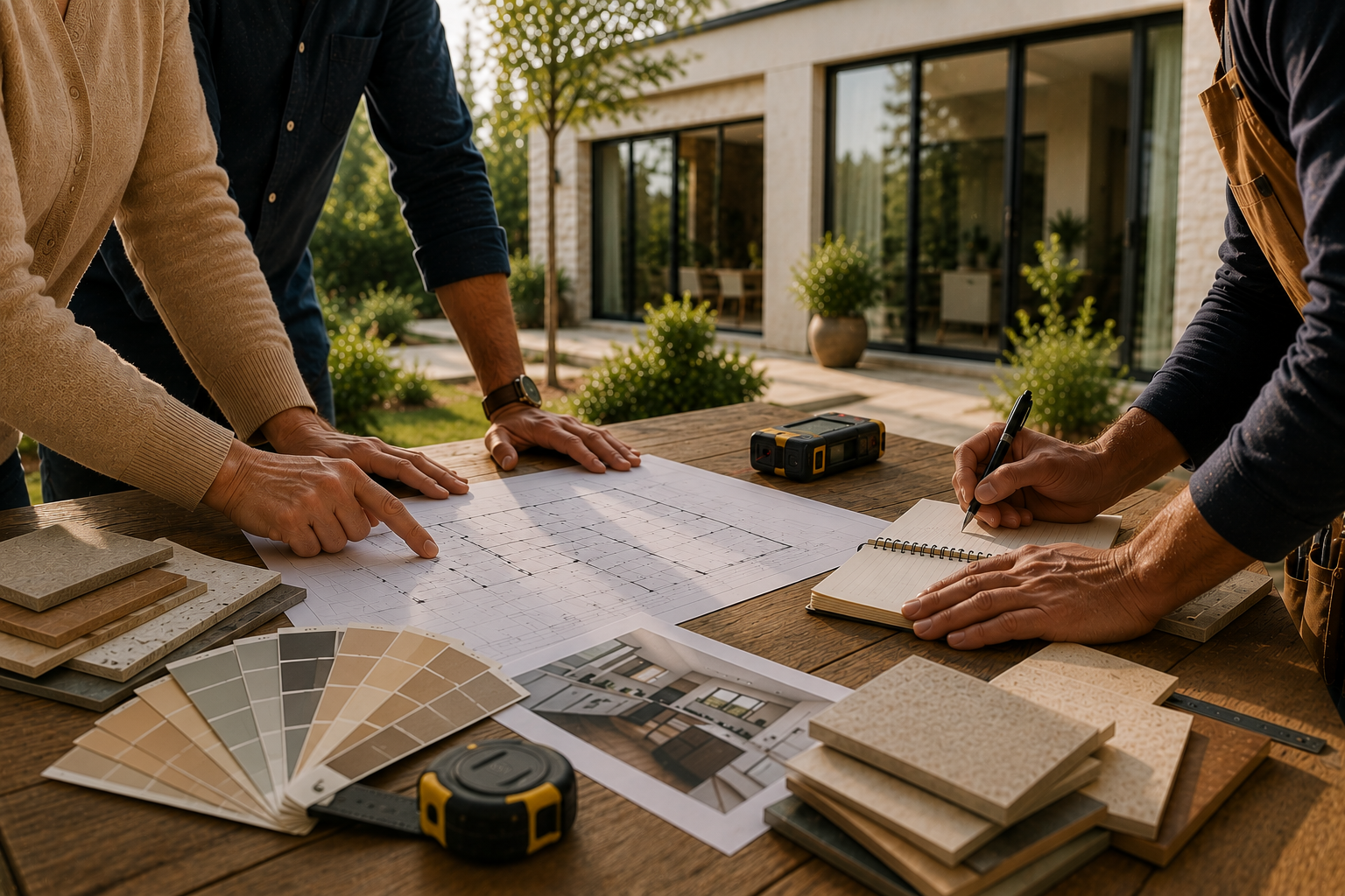 Illustration d'un projet de rénovation accompagné par Altis Habitat : sélection des artisans, coordination des travaux et accompagnement en Vendée pour les rénovations intérieures, extérieures, énergétiques et les projets d'aménagement.