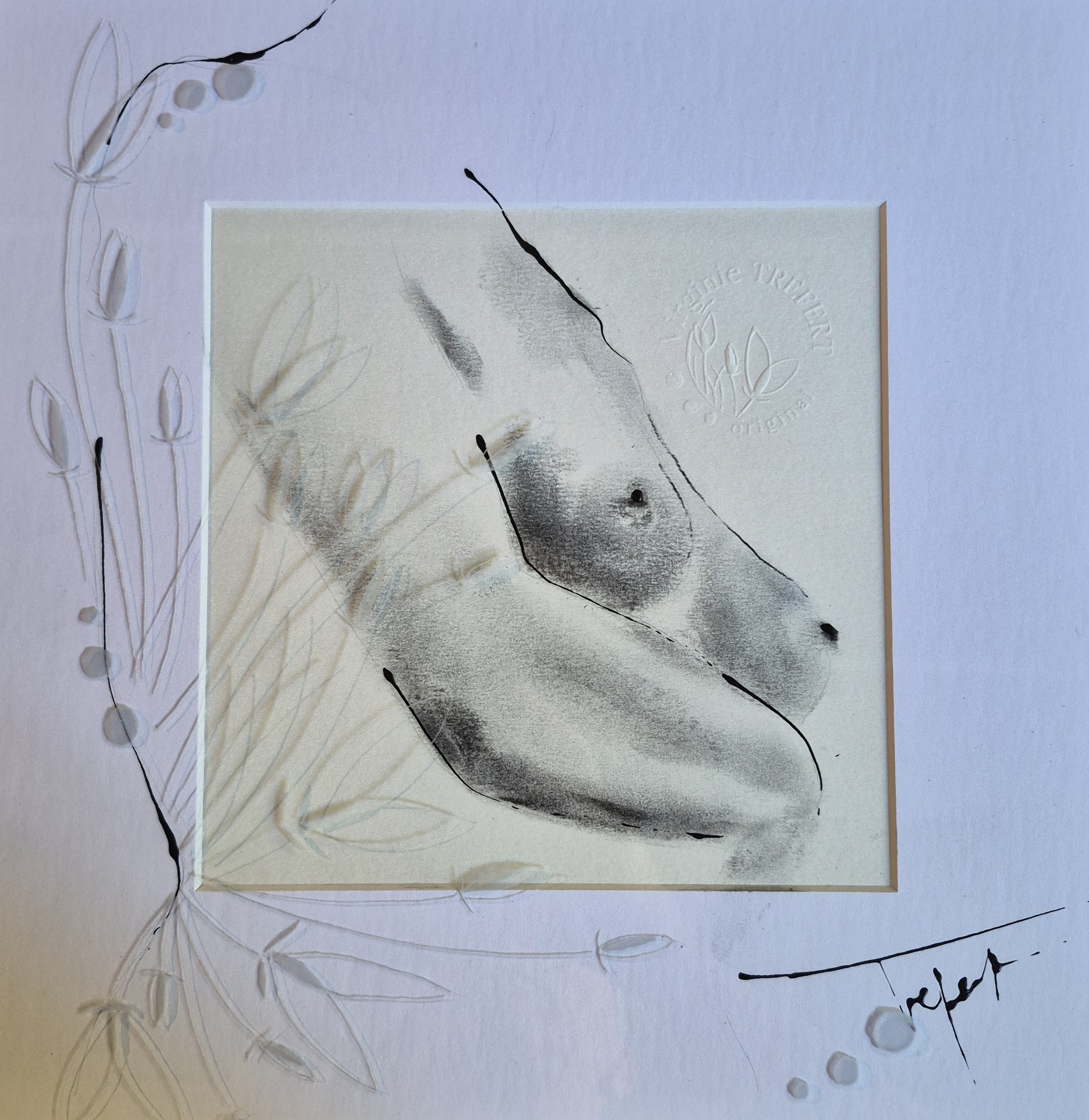 2026 vegetal 30x30 fusain et gravure
