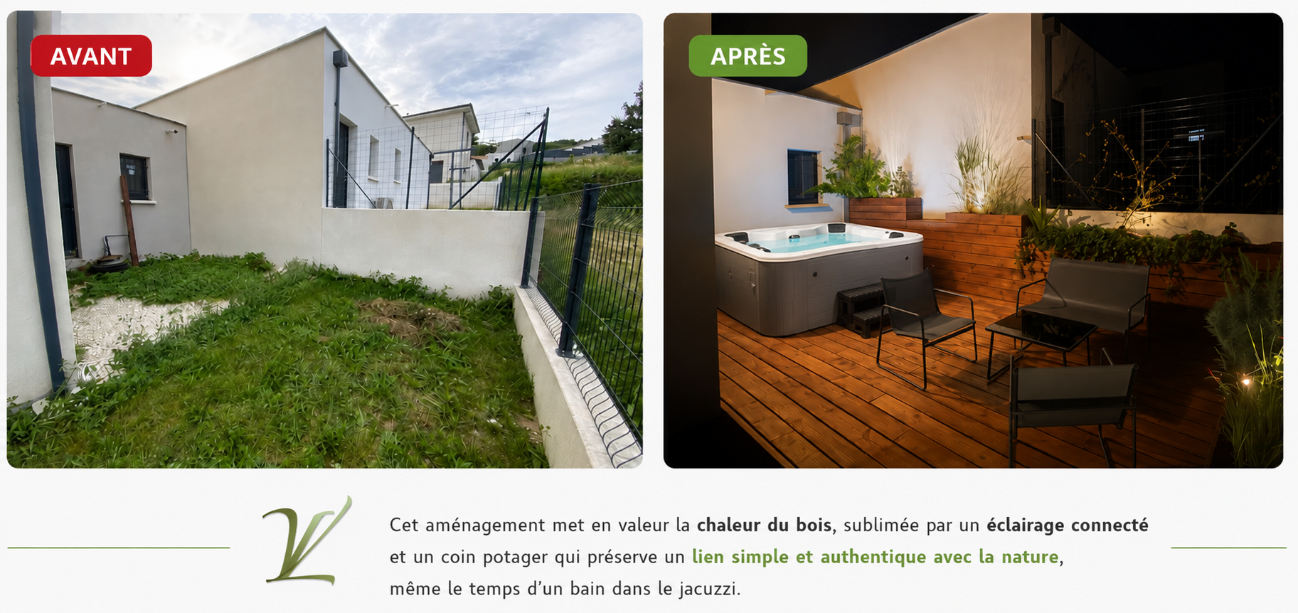 terrasse en bois exotique à montélimar avec installation d'un jacuzzi