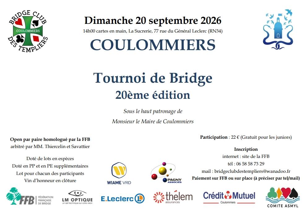 TOURNOI DES TEMPLIERS  - 20 septembre 2026