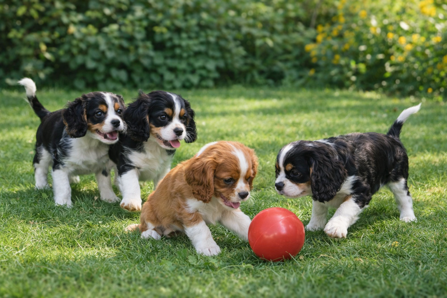 4-chiots-dans-jardin