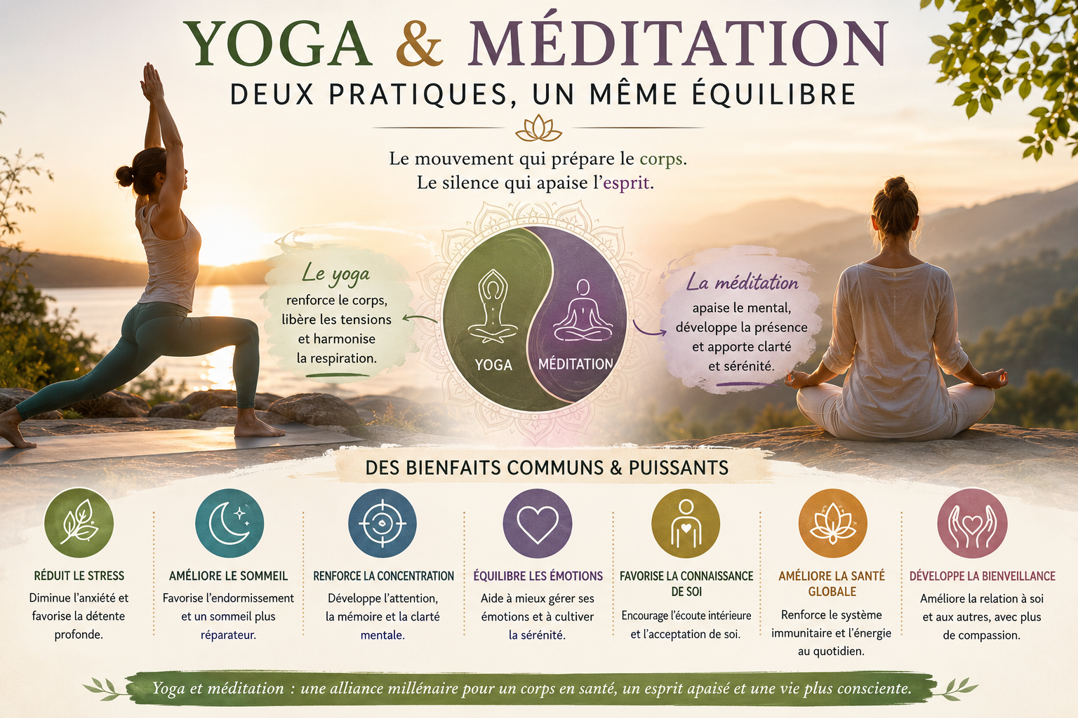 Pourquoi le yoga et la méditation sont-ils complémentaires ?