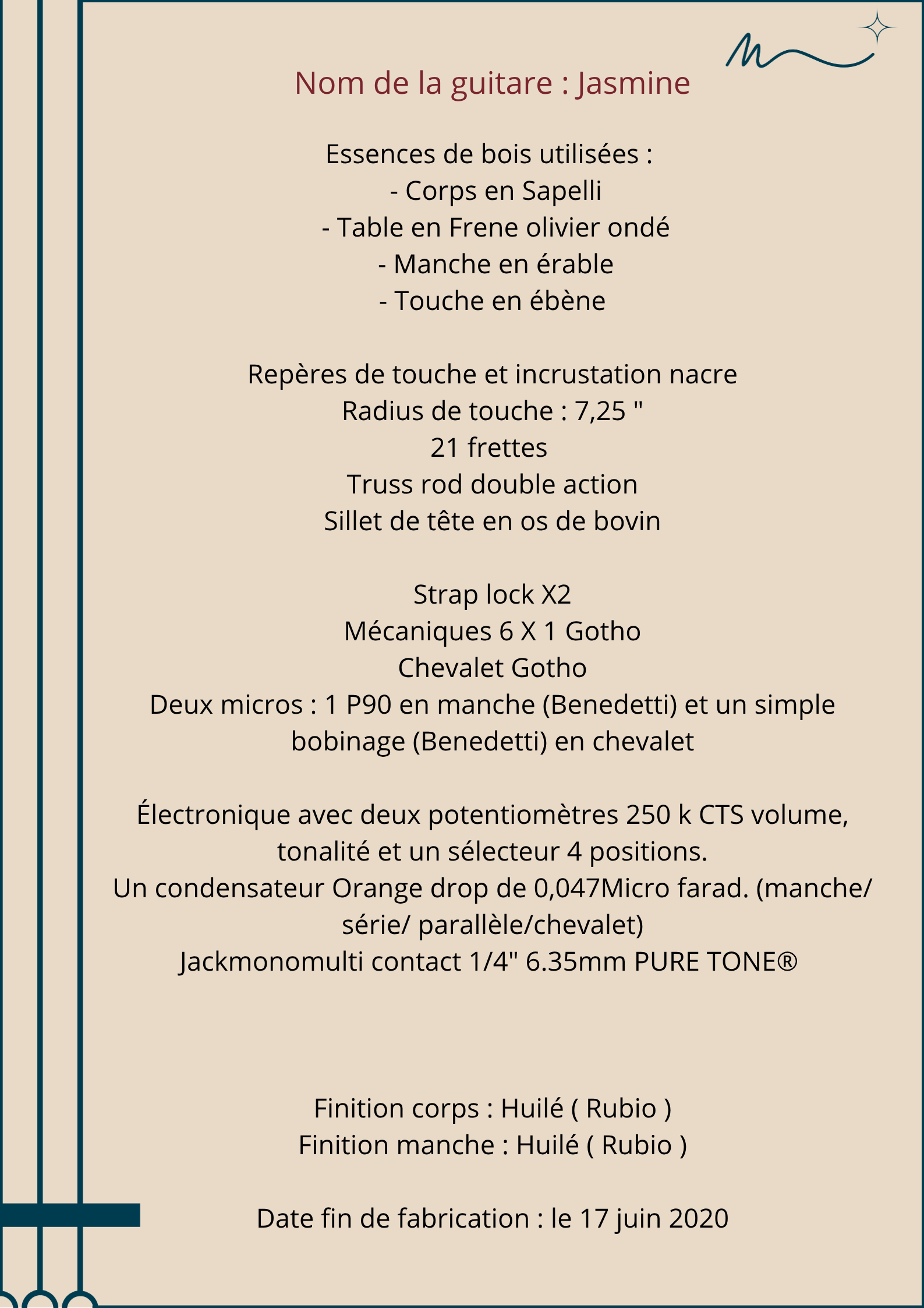 Anom de la guitare princesse 1 guitare classique 4 cordes n 001 essences de bois utilisees fond et eclisses frene olivier fraxinus angustifolia table d harmonie epicea picea abies m