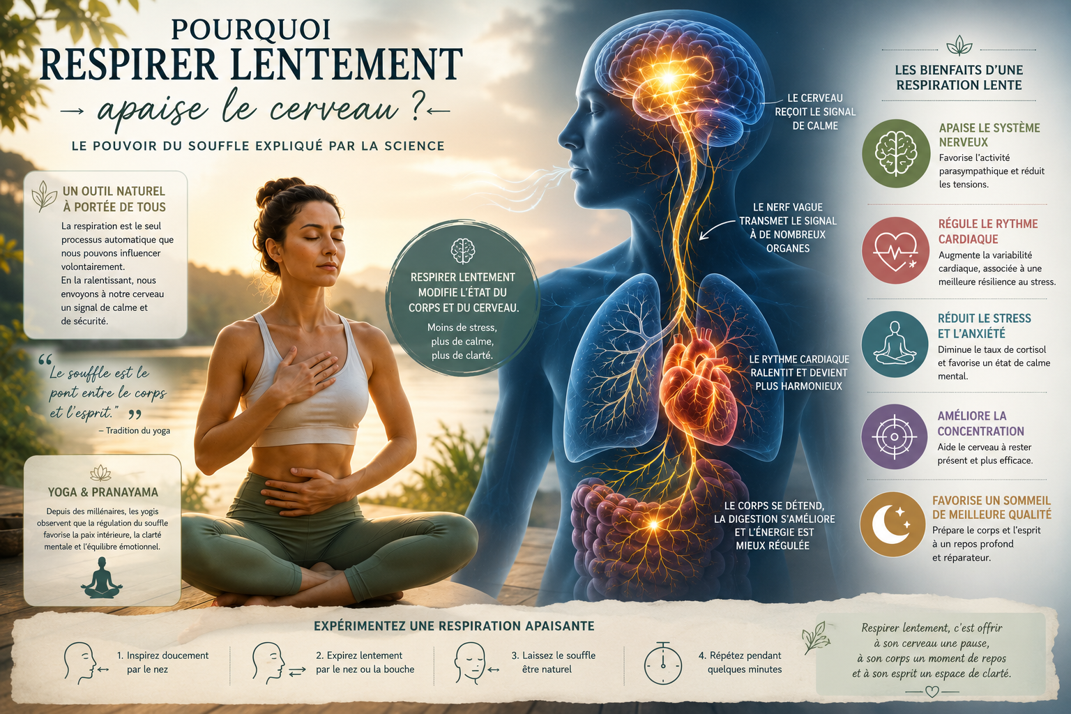 Pourquoi respirer lentement apaise le cerveau ?