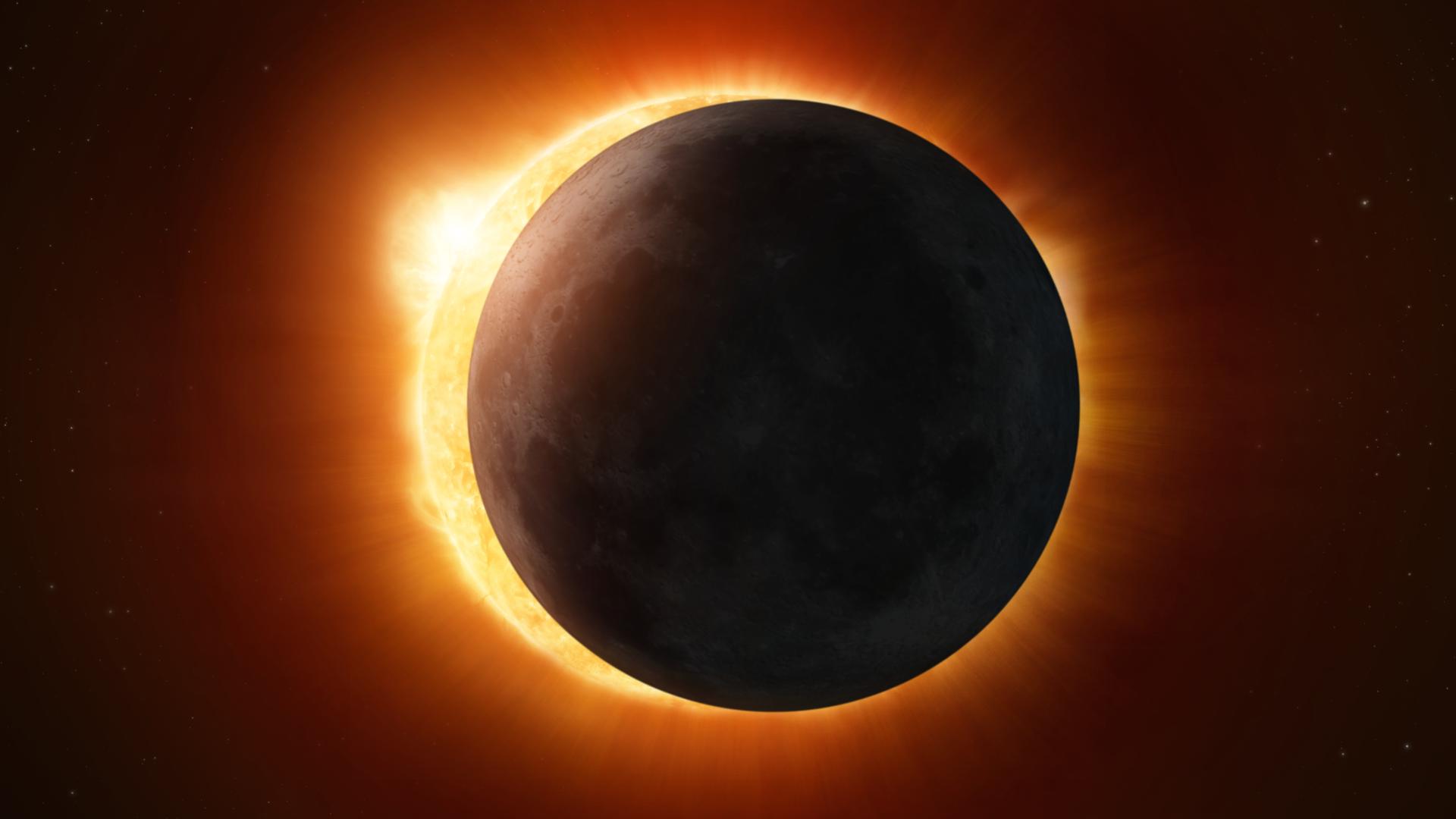 Solar eclipse artist impression pillars