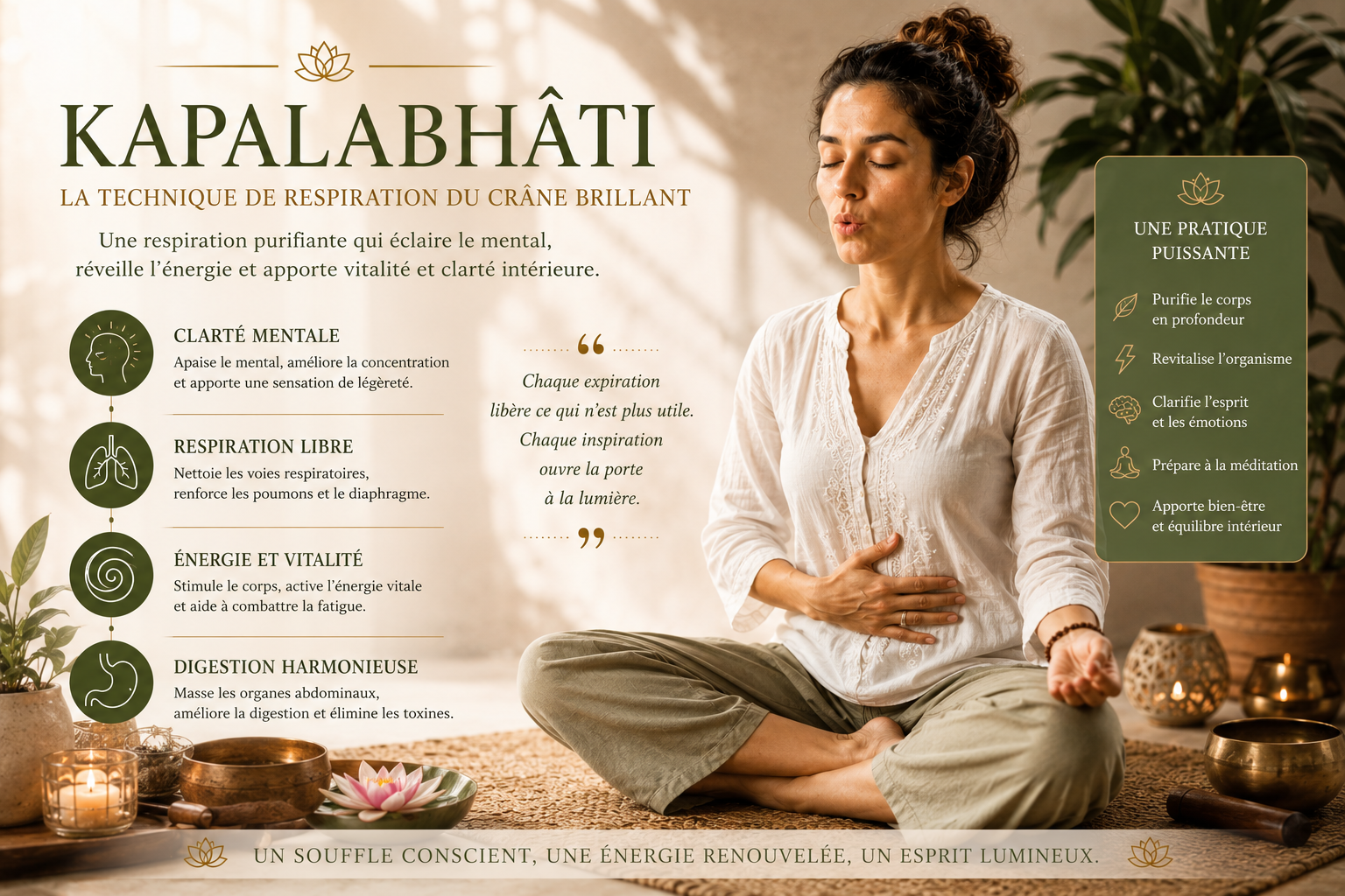 Kapalabhati : la technique de respiration du crâne brillant