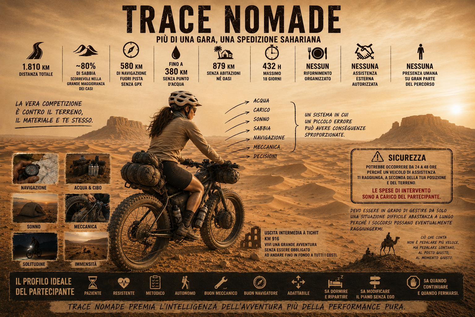 Trace Nomade ultracyclisme Sahara Mauritanie Lael Wilcox Mark Beaumont Robin Gemperle Christoph Strasser Mike Hall Jana Kesenheimer Meaghan Hackinen Fiona Kolbinger Victor Bosoni Sofiane Sehili Jonas Deichmann Justinas Leveika Nathalie Baillon Sami Sauri Laurianne levasseur