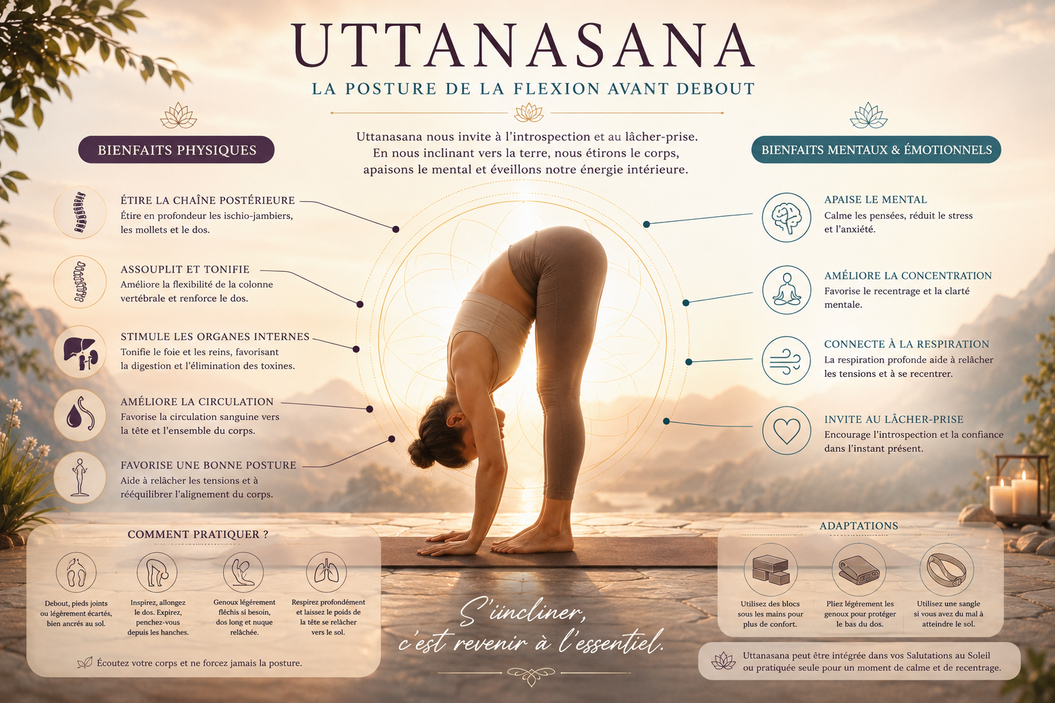 Uttanasana, la posture de la flexion avant