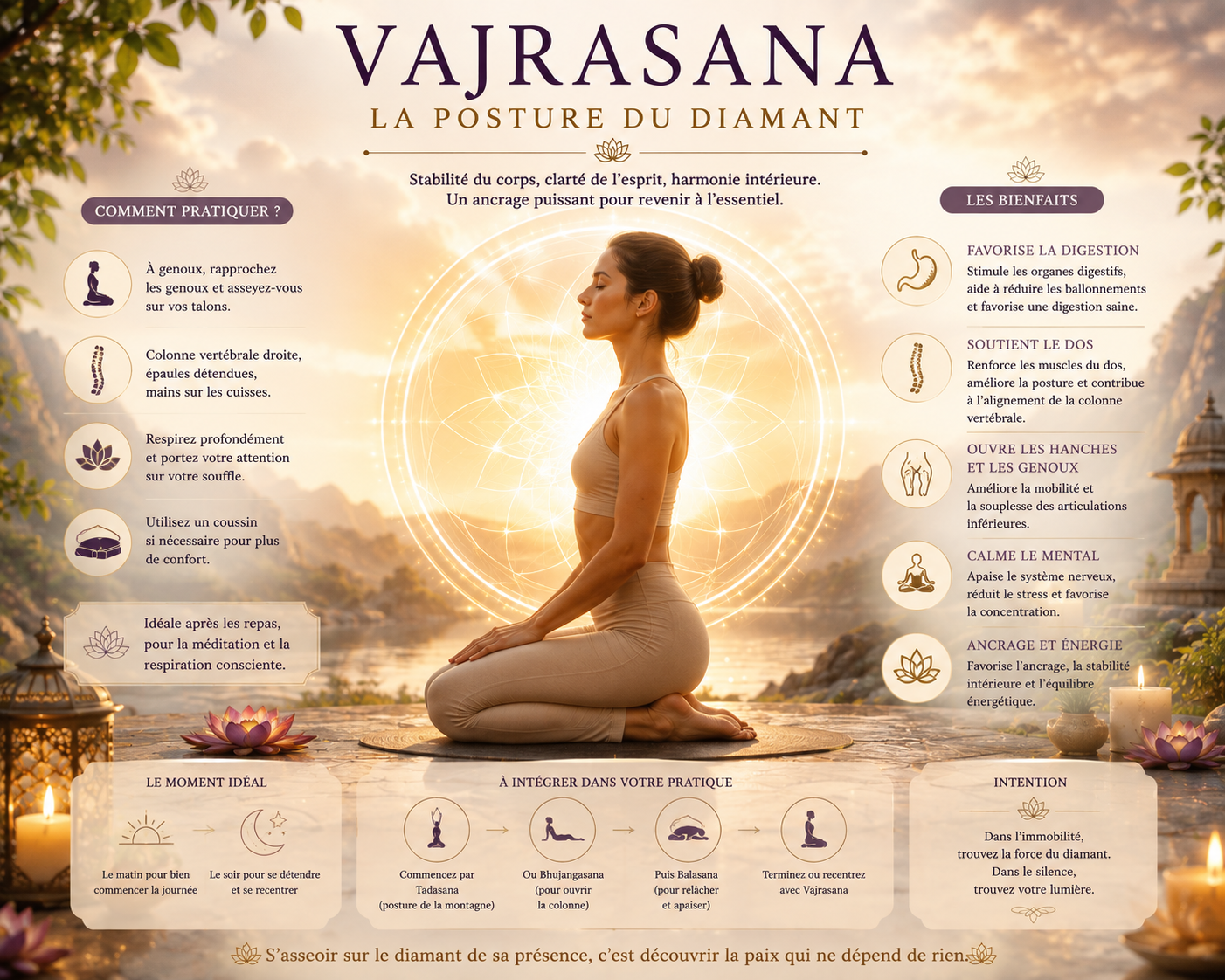 Vajrasana, la posture du diamant