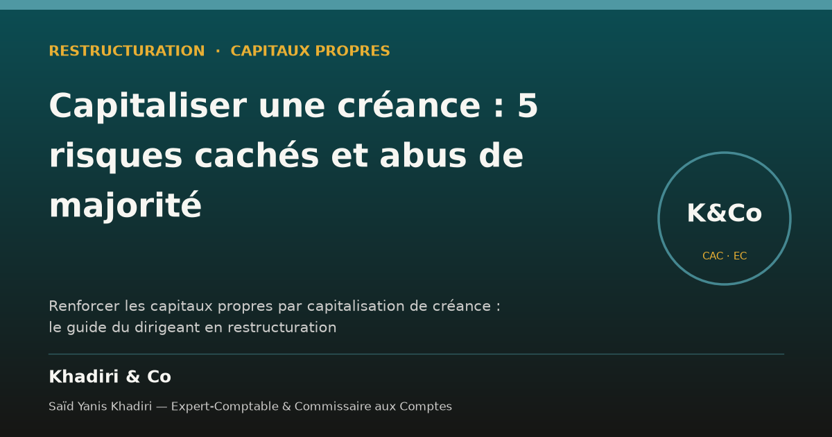 Capitaliser une créance ou compte courant d'associé : les 5 risques cachés