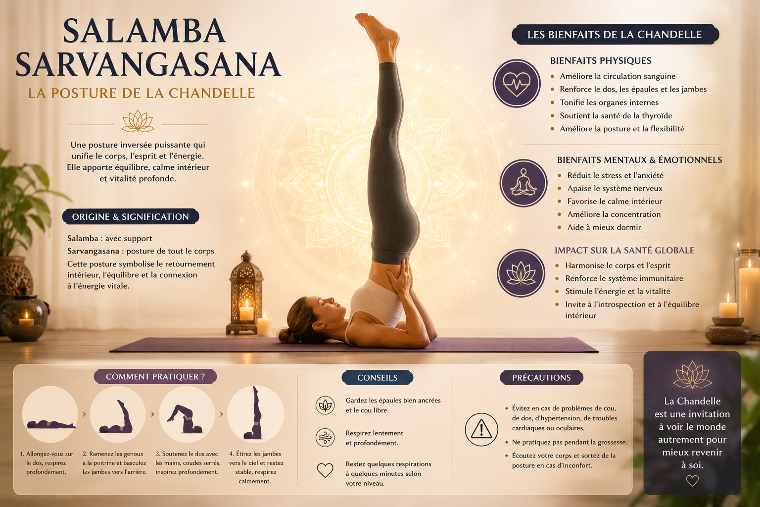 Salamba Sarvangasana : la posture de la Chandelle