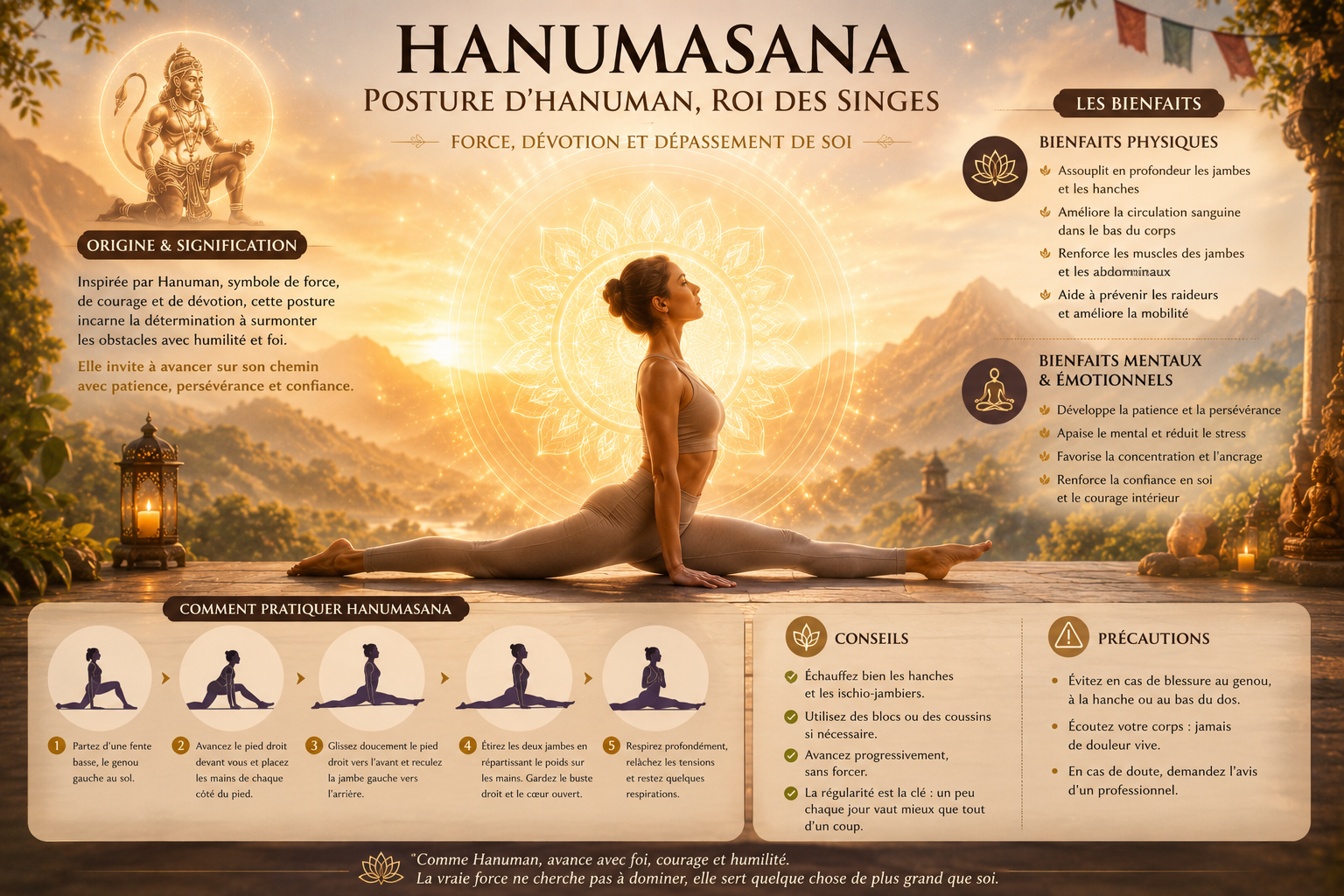 Hanumanasana : la posture d’Hanuman