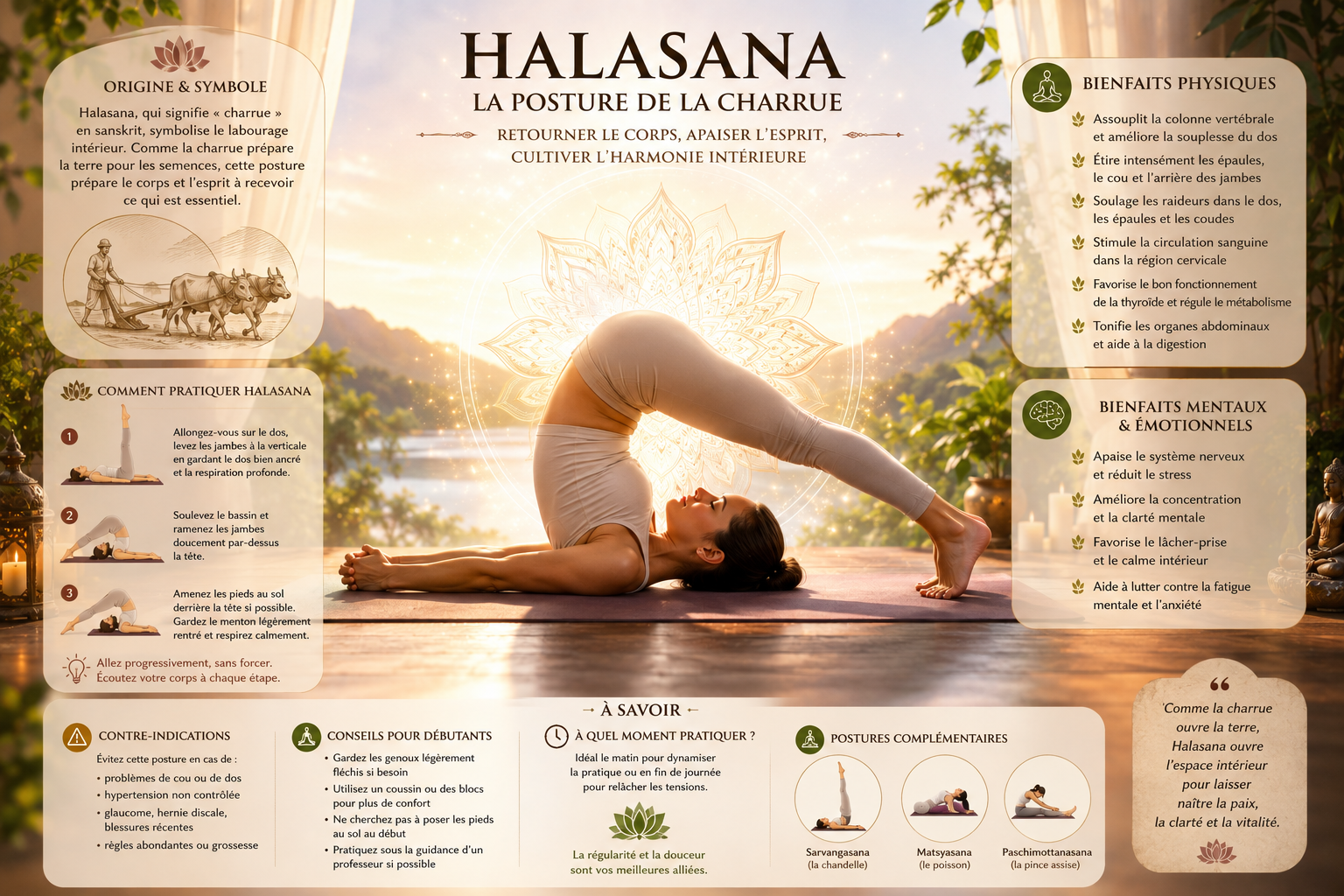 Halasana : la posture de la Charrue,