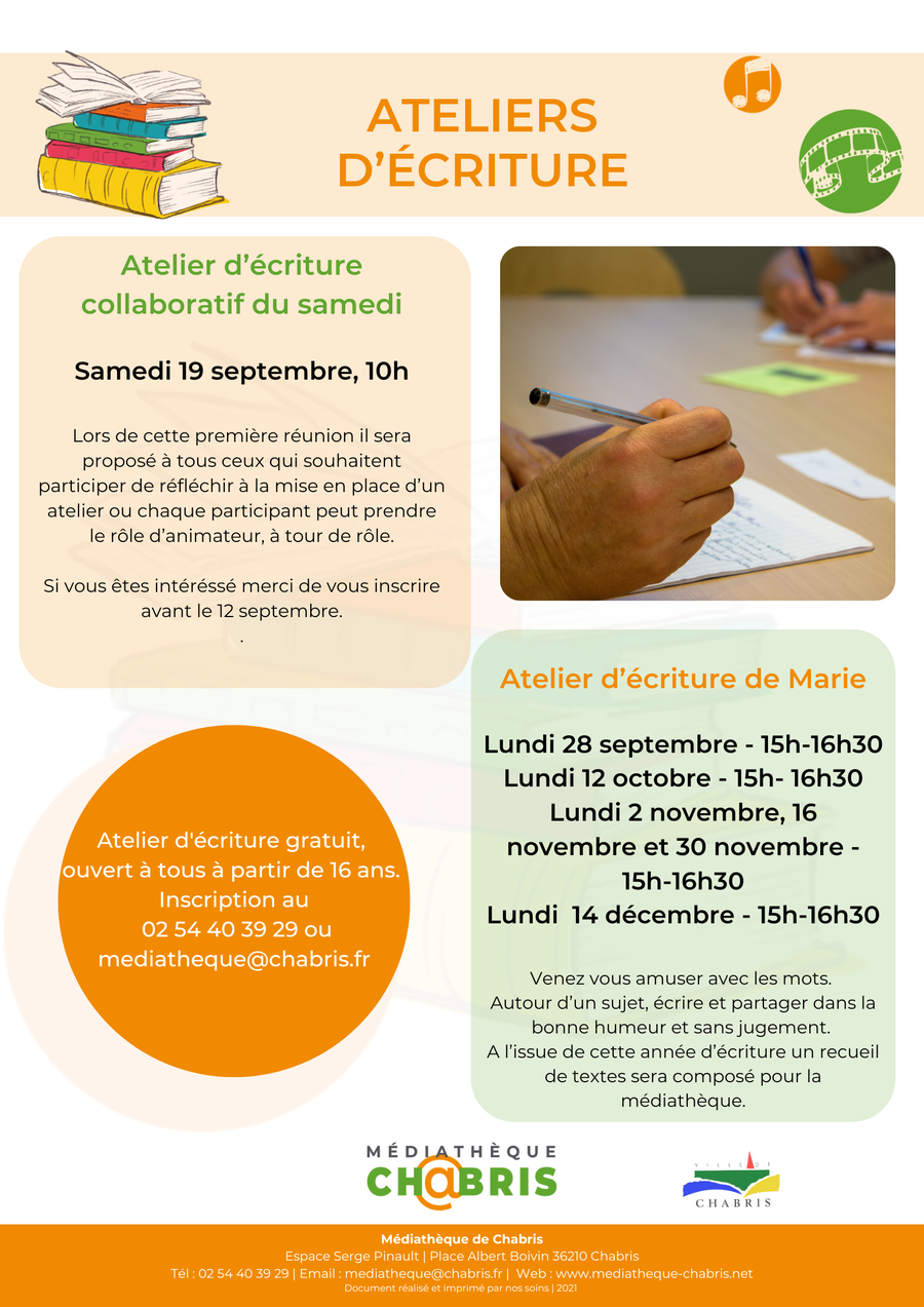 Médiathèque : atelier d'écriture