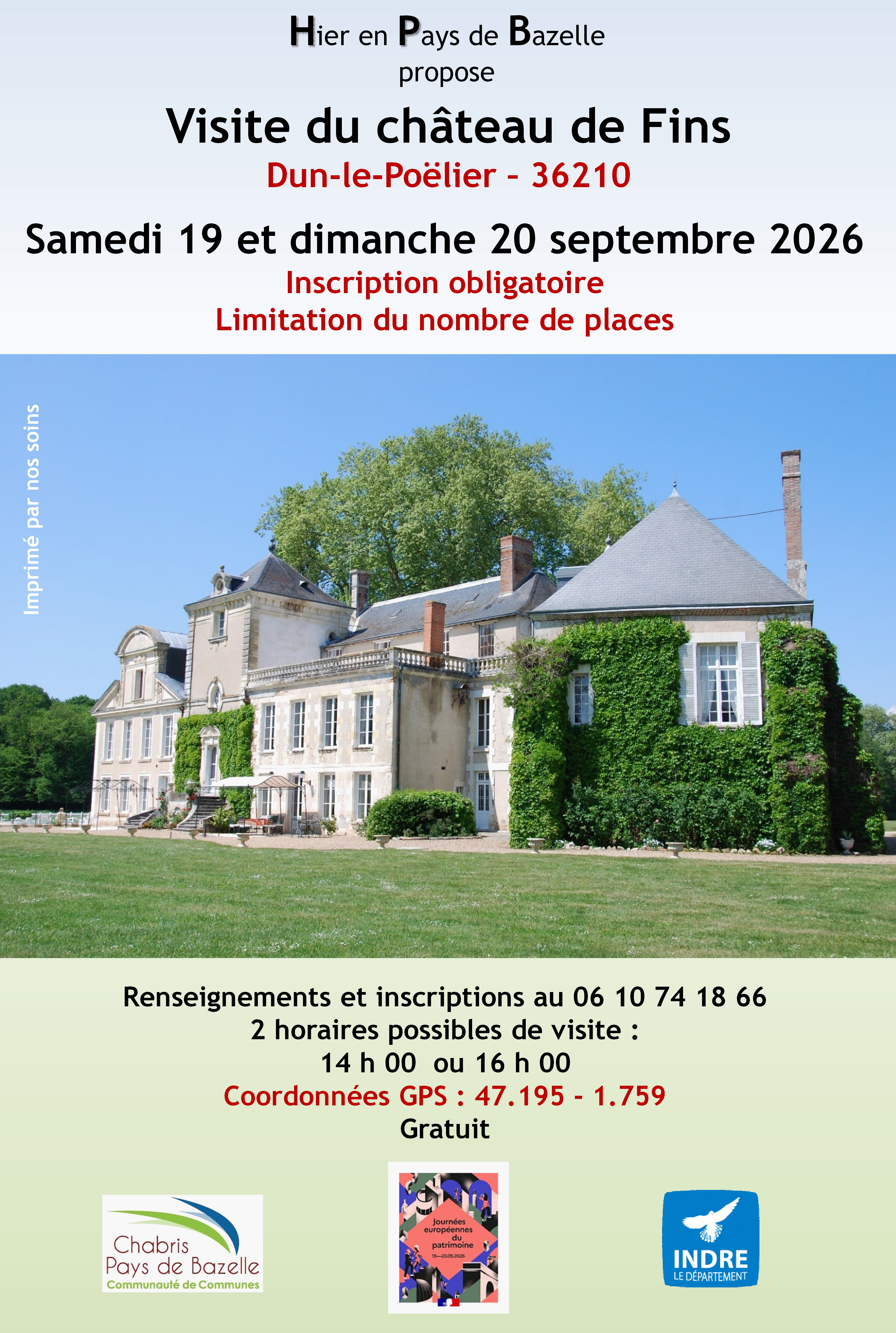 Hier en Pays de Bazelle : visite du Château de Fins