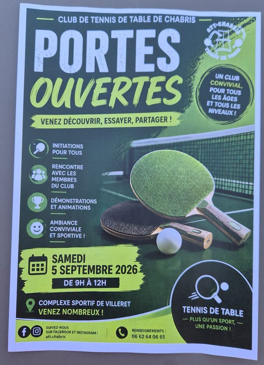 Tennis de table : journée portes ouvertes