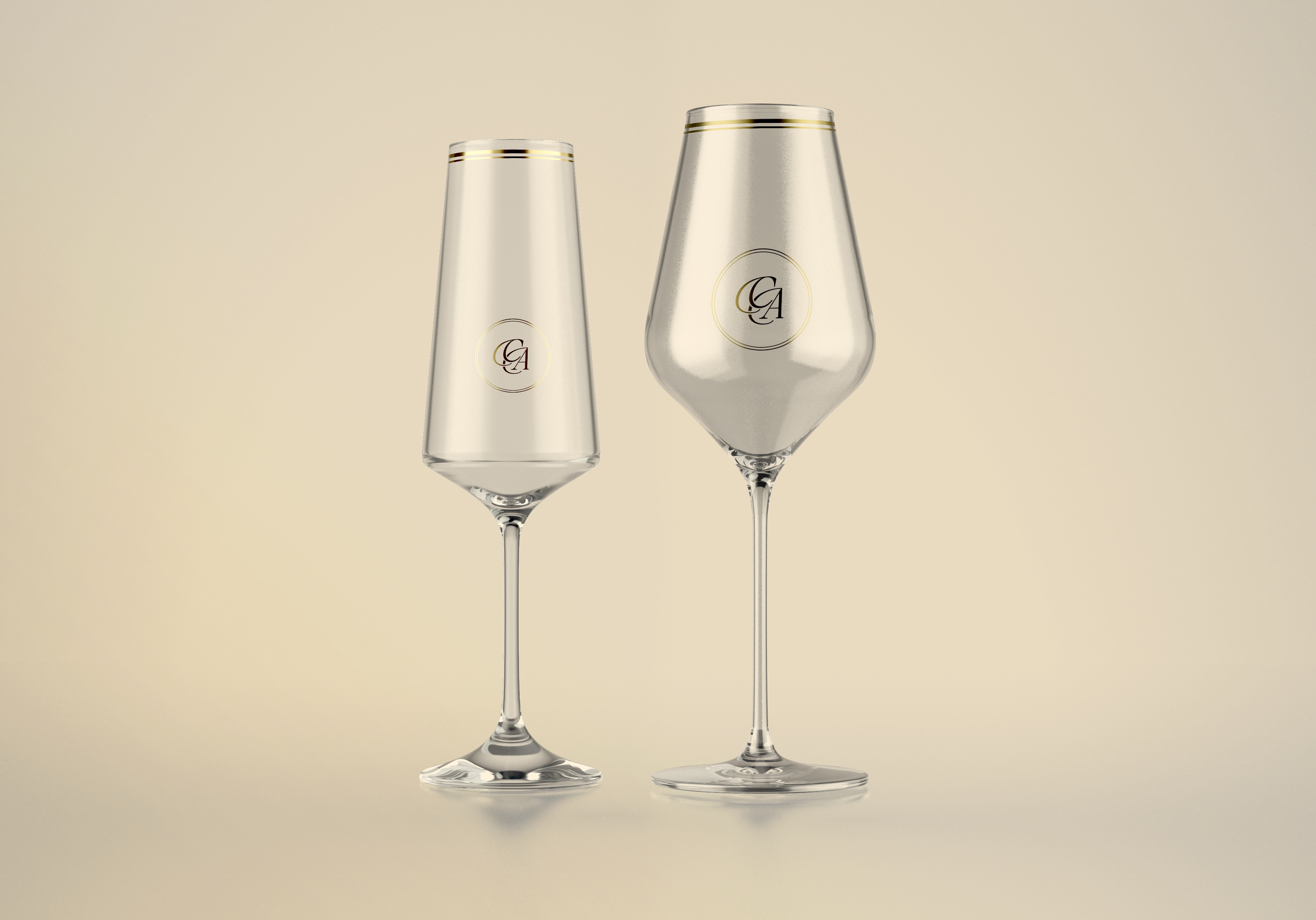 Verre a champagne et vin