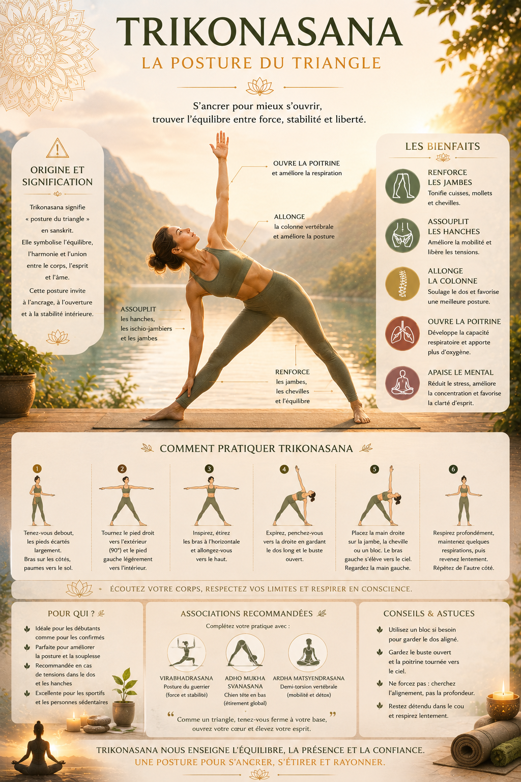 Trikonasana, la posture du triangle