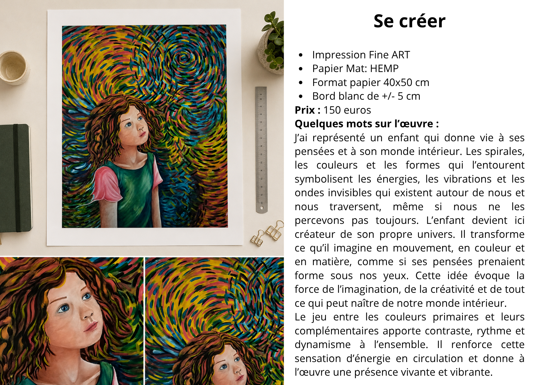 Lion sur la colline impression fine art papier mat hemp format papier 40x50 cm blanc de 5 cm 6 