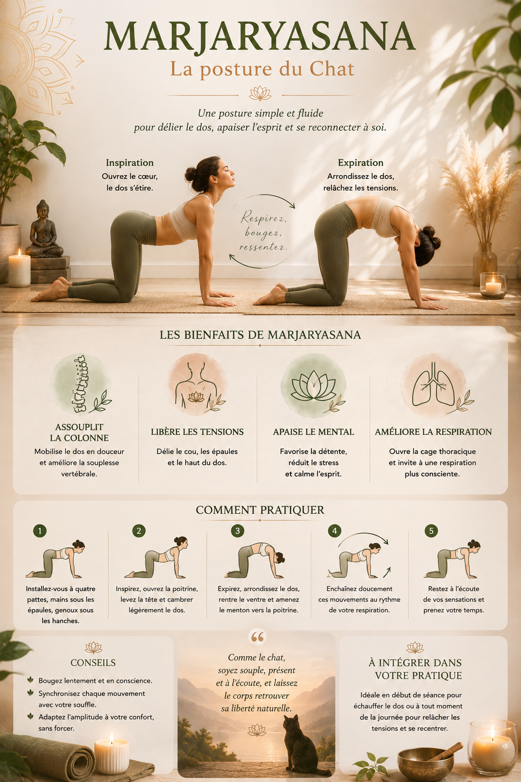Marjaryasana, la posture du Chat 