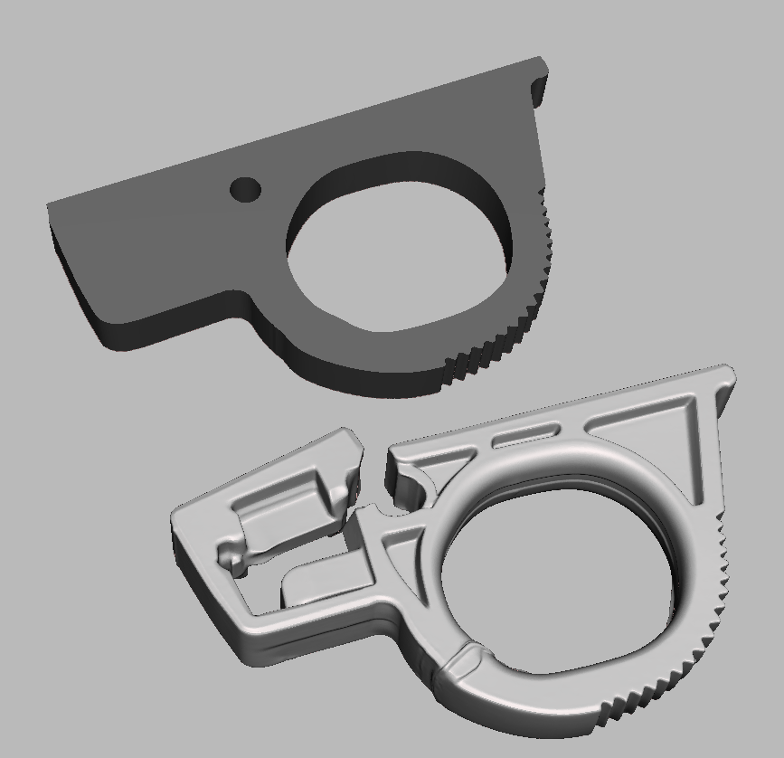 Même pièce reproduite en impression 3D et remontée sur l'équipement