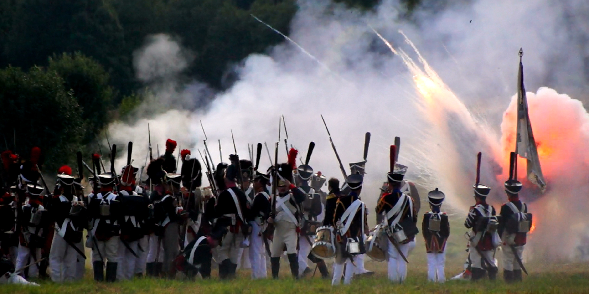 Soldats prussiens sous le feu